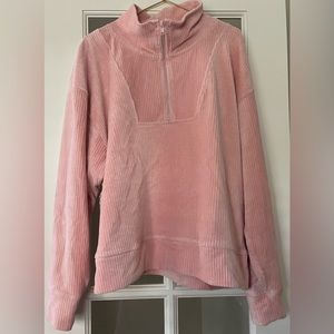 Topshop | Corduroy Half Zip Sweater